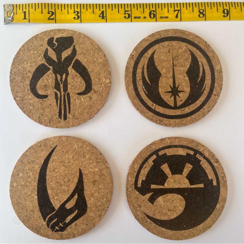 The Mandalorian Themed Cork Coasters Set